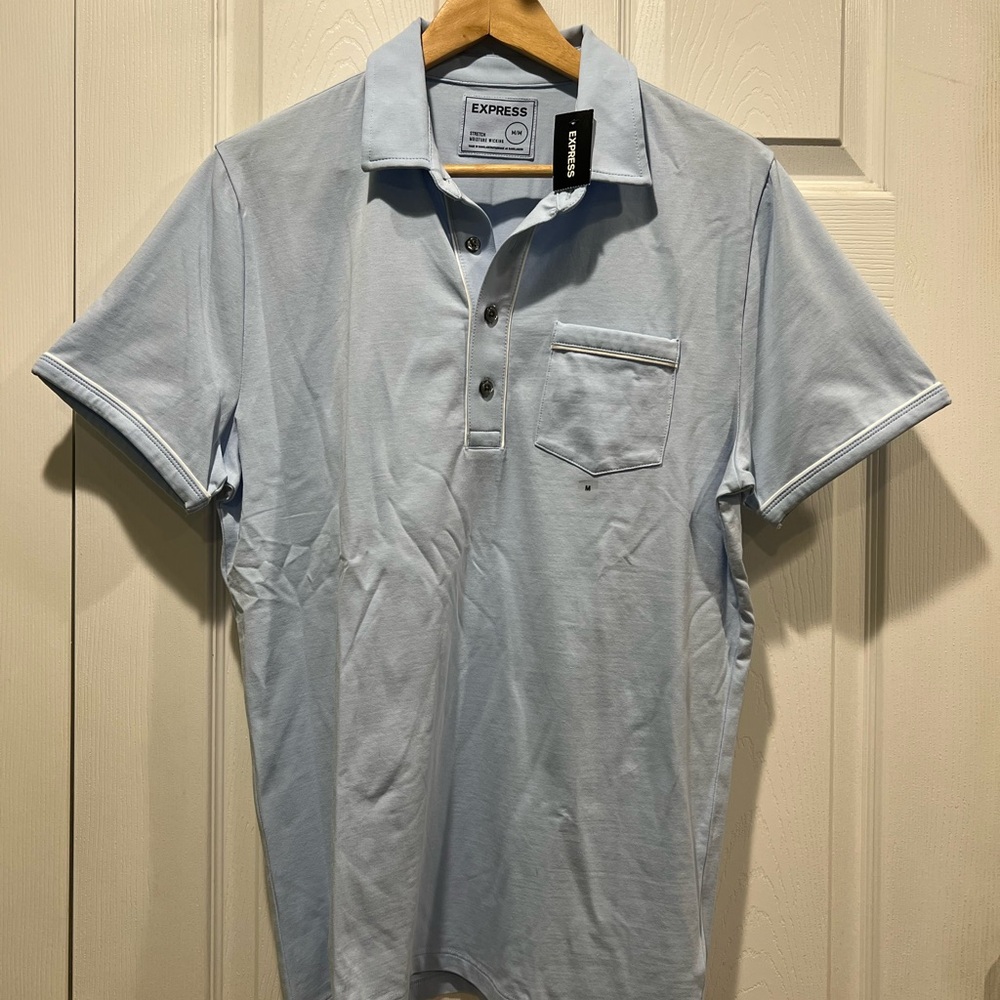 NWT Express Men’sLight Blue Men's Polo Shirt
